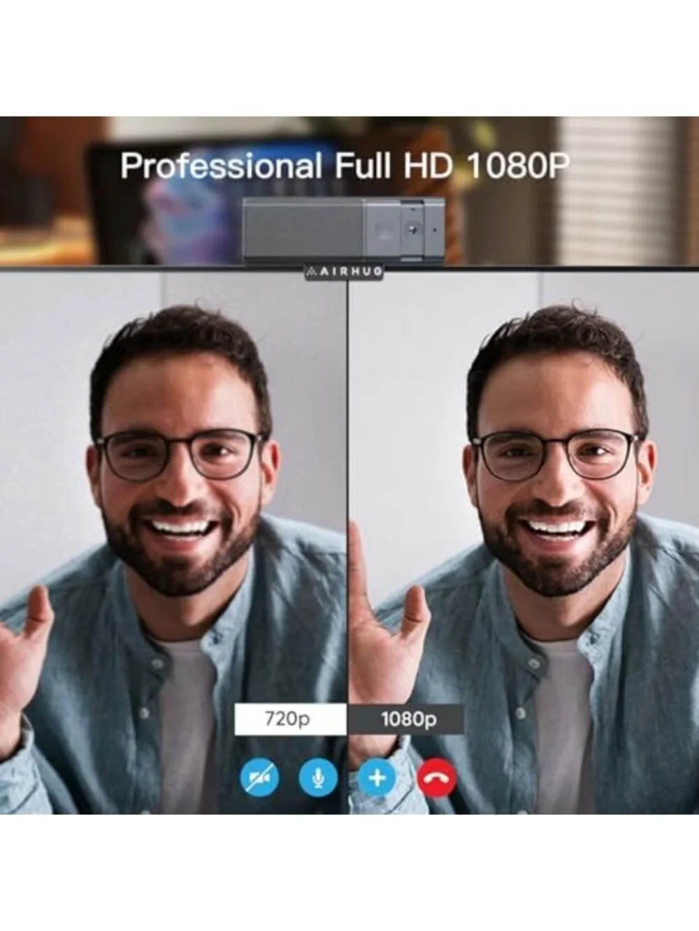 3 in 1 1080P Webcam with Built-in Microphone & Speaker for Streaming & Video